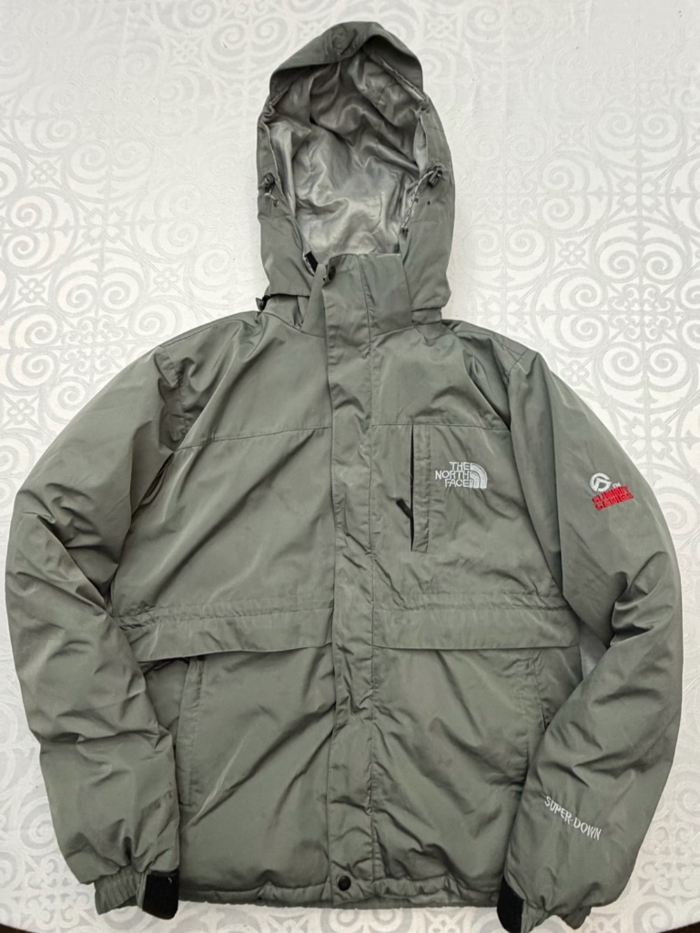The North Face Vintage Men Olive Green Insulated Hooded Jacket Size Large